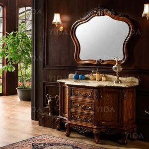 Mueble de Baño de Madera Clásico Resistente al Agua YIDA Pire, Mueble de Baño de Lujo con Espejo y Lavabo de Cerámica - Product Image 4