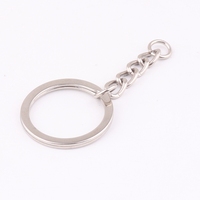 Anneau porte-clés plat en métal vierge de 30 mm avec chaîne pour accessoires de porte-clés – Prix abordable
