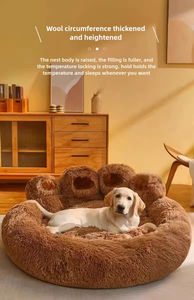 Nido de felpa ecológico de algodón PP con relleno completo, cama gruesa para mascotas, sofá ortopédico de lujo con pata de oso para mascotas, cama con huella - Product Image 5