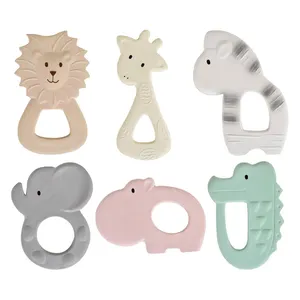 6 Months Hot Teether 100% Natural Rubber Teethers Silicone Teether Chewed Shaking Baby Toy