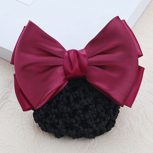 Flower Headdress Nurses Bow <strong>Bun</strong> Jewelry Hairnet Pocket Alloy <strong>Hair</strong> <strong>Pins</strong> With Net Hotel Bank Clerk Hairpin Headband Accessories - Product Image 5
