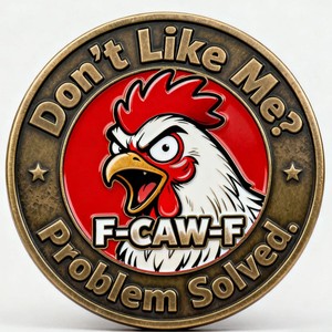 Moneda Conmemorativa del Gallo Enojado, Personalización Completa con Tu Diseño, Moneda de Desafío de Latón Antiguo Pintado y Galvanizado - Product Image 1