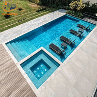 Chinesischer Garten-Familien-Swim-Spa-Pool und Whirlpool, modularer Fiberglas-Einbaupool für Erwachsene