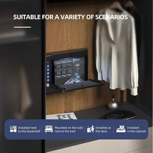 Wall Mounted Gun <span class=keywords><strong>Safe</strong></span> Box, Biometric Gun Cofres, pistola de acesso rápido com impressão digital & Key Pad, arma segura para casa - Product Image 4