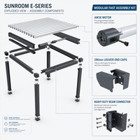 Kit de pergola motorisée modulaire en aluminium à assemblage rapide, imperméable, bioclimatique, écologique, pour jardin extérieur