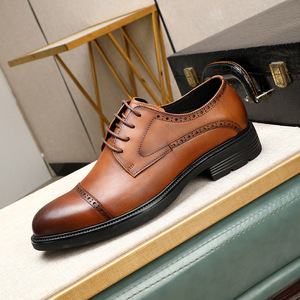 Zapatos de Vestir Formales de Cuero con Cordones para Hombre, Transpirables, Ligeros, Casuales, para Trabajo y Oficina, Primavera-Verano - Product Image 5