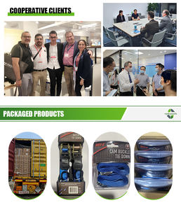 Sangle à cliquet ergonomique à poignée rétractable automatique, sangle robuste en polyester certifiée GS, résistance à la rupture de 300 kg, pour entrepôt - Product Image 2