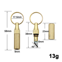 Mini couteau de poche en laiton avec porte-clés, coupe-papier miniature et outil d'ouverture de colis pour le déballage des colis express