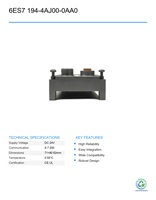 Módulo de E/S Industrial Siemens 6ES7 194-4AJ00-0AA0 Usado con Ethernet IP67 Modbus EtherCAT Entradas/Salidas Analógicas/Digitales
