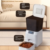 Distributeur automatique de nourriture pour animaux de compagnie moderne, programmable et quantitatif, entièrement automatique, télécommande par smartphone, alimentation USB/batterie, capacité de 4,5 L