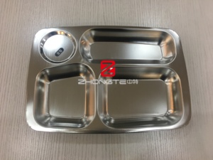 Plato de comida rápida grande de acero inoxidable, bandeja de servicio de 6 rejillas para cafetería - Product Image 5