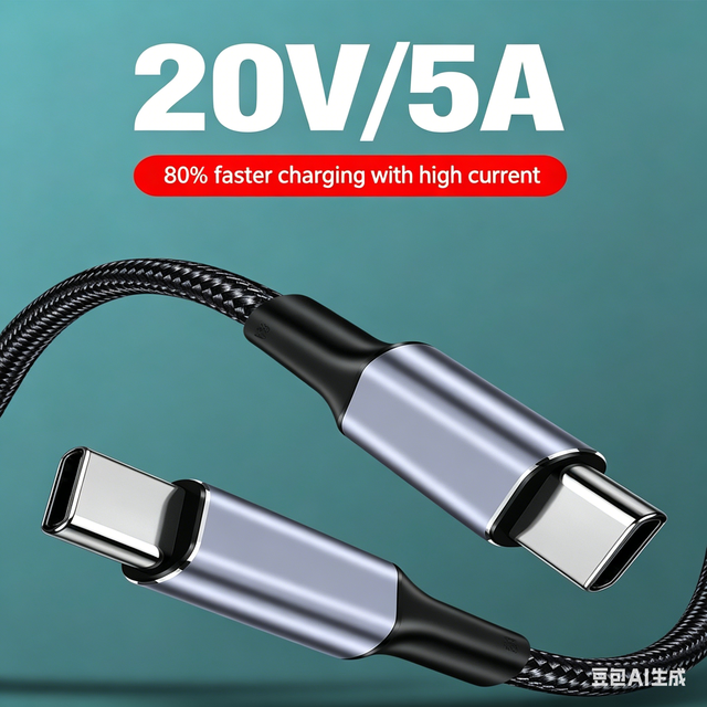 Durable Nylon Braided USB C to USB C Cable 100W Fast Charging 10Gbps Data Sync for Laptop Phone