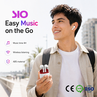 Écouteurs sans fil intra-auriculaires TWS avec 60h d'autonomie en veille, 4h de lecture musicale, 4h de conversation, étui de charge Type-C, ABS noir, blanc, vert, rose