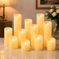 Bougie LED sans flamme, électronique, à piles, rechargeable, scintillante, en forme de pilier, décoration d'intérieur, Diwali, Pâques, mariage
