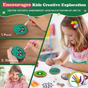 Set de manualidades de madera DIY para pintar a mano, estilo graffiti, que brilla en la oscuridad, para niños de 4 a 6 años, ideal para vacaciones, disponible para envío transfronterizo. - Product Image 5