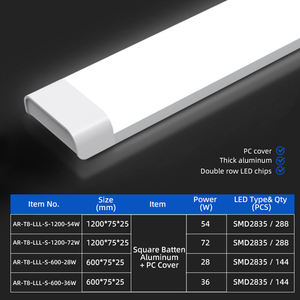 Hiện đại T8 trong nhà dẫn ánh sáng 9W/18W/26W/36W kính IP65 bề mặt gắn kết độ sáng cao 2ft cho văn phòng tuyến tính Batten - Product Image 5