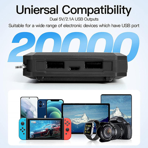 Sạc dự phòng năng lượng mặt trời di động dung lượng lớn <span class=keywords><strong>10000mAh</strong></span> 20000mAh tích hợp đèn pin chiếu sáng, dùng cho ngoài trời - Product Image 2