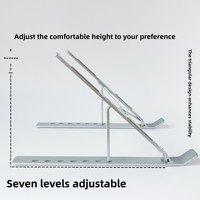 Support de ventilateur de dissipation thermique réglable en hauteur, en silicone antidérapant, pliable, en alliage d'aluminium, pour ordinateur portable et tablette