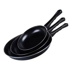Оптовые продажи сковорода из углеродистой стали-Сковорода антипригарная черная из углеродистой стали, 20 см, 25 см, 30 см