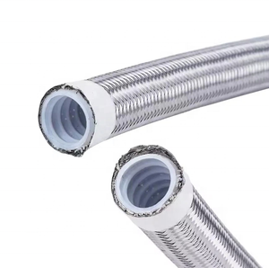 Шланг Haofa из плетеной нержавеющей стали с PTFE-оболочкой - химически стойкая гибкая трубка для транспортировки жидкостей - Product Image 3