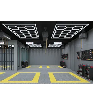 Car Showroom Auto Workshop Hexágono Luz de techo que detalla la luz LED Car Workshop Luz LED