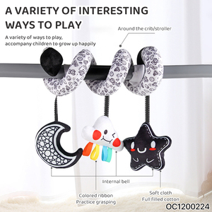 Noir et blanc bébé rotatif bébé développement doux spirale en peluche bébé jouets sensoriels <span class=keywords><strong>3</strong></span> à 6 <span class=keywords><strong>mois</strong></span> <span class=keywords><strong>pour</strong></span> berceau landau suspendu en gros - Product Image 2