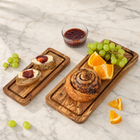 Olijfhouten snijplank set van 3 in in elkaar passende formaten voor keukenbereiding en serveren, geschikt voor thuis, keuken, eetkamer en feesten.