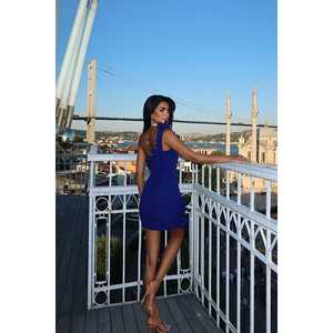 Robe mini bustier bleu marine à imprimé floral, conçue sur mesure (ODM), décontractée pour les fêtes, grandes tailles, XS, longueur ras du sol, pour club de jour - Product Image 1