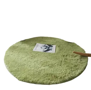 מיני גודל קטן בהתאמה עגולה שטיחי עור כבש דמוי פרווה שטיח סלון רך לרקע צילום