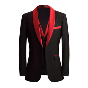 Costume d'affaires pour homme à col mandarin, simple boutonnage, orné de perles, en tissu TR, confortable, respirant, tenue formelle - Product Image 4