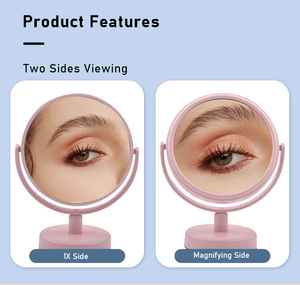 Mini Double Sided <strong>Concave</strong> Pink Makeup <strong>Mirror</strong> 360 Degree Rotation Round Tabletop Cosmetic <strong>Mirror</strong> with Magnifying Feature - Product Image 2