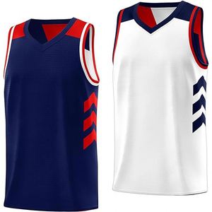 Camiseta de Baloncesto Reversible con Cuello en V, Diseño Deportivo para Hombre, Impresión Personalizada OEM, Secado Rápido, Precio de Fábrica - Product Image 4