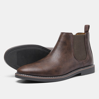 Bottes de travail pour hommes, style rétro, confortables, tendance 2026, en cuir noir et marron, type Chelsea, pour homme
