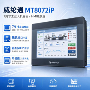 Weinview Mt8072ip หน้าจอสัมผัส HMI ขนาด 7 นิ้ว รองรับ Ethernet Serial PLC สำหรับการสื่อสารในระบบอัตโนมัติทางอุตสาหกรรม - Product Image 5