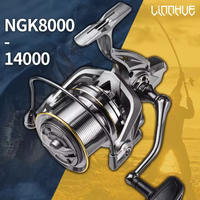 Nouvelle bobine de pêche spinning en métal NGK 8000 - 14000 pour la pêche en eau douce et salée, la pêche au thon, au bar et à la carpe, avec une résistance maximale de 20 kg et un lancer longue distance.