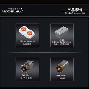 Modèle <span class=keywords><strong>de</strong></span> construction <span class=keywords><strong>de</strong></span> grue <span class=keywords><strong>de</strong></span> <span class=keywords><strong>chantier</strong></span> 17032-17033, télécommande APP, assemblage, blocs <span class=keywords><strong>de</strong></span> construction <span class=keywords><strong>de</strong></span> voiture, jouet - Product Image 5