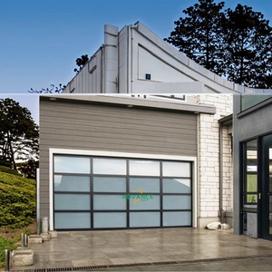 Porte de garage moderne en verre Anda avec isolation thermique et ouverture latérale électrique 12x9/10 Barrière anti-inondation - Product Image 3