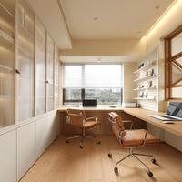 Bureau d'ordinateur en bois massif personnalisé avec étagère pour un espace de travail moderne à domicile