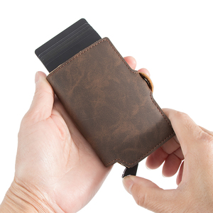 Casekey 2024 Custom Logo Vintage Pu Leather Credit Card Holder Billetera RFID Blocking Men's Slim Minimalist Pop up <b>Smart</b> <b>Wallet</b> - Product Image 1