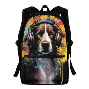 حقائب مخصصة بشعار حقائب للمدرسة موسيقية كلب موضة رائعة حقائب مدرسية