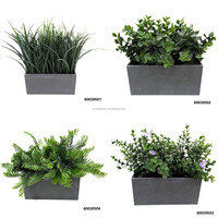 Plantas Artificiales en Maceta de 18 cm, Bonsái Pequeño, Hierba de Cebolla Sintética, Tulipán Rojo, para Decoración de Tiendas, Hoteles, Bibliotecas, Oficinas y Hogares