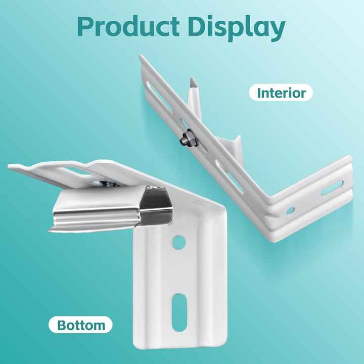 6 Pcs Silver Vertical Blind Wall Mount Headrail 1-1/2\" C Clamp 4\" Bracket Clips L Bracket Top Code Blinds Shades Shutters