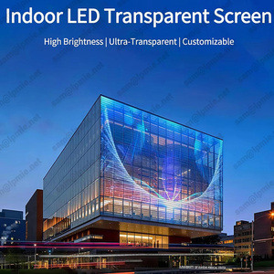 Écran LED transparent flexible LPMIE, panneaux en verre, affichage numérique extérieur, matériel publicitaire - Product Image 2
