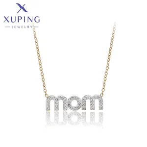 เครื่องประดับ A00902926 Xuping ใหม่ขายร้อนสร้อยคอตัวอักษรสีทอง14K สง่างามเรียบง่ายละเอียดอ่อนผู้หญิงทุกวันสร้อยคอเครื่องประดับที่ดี