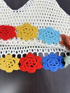Top de ganchillo personalizado, estilo informal, decoración de flores en 3D, chaleco tejido a mano, patrón estereoscópico, cárdigan de <span class=keywords><strong>mujer</strong></span>, Chaleco de punto con cuello en V - Product Image 6