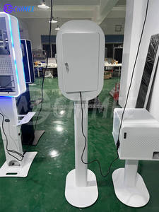 Cabine photo instantanée en bois de couleur blanche et noire, ovale, pour <span class=keywords><strong>iPad</strong></span> 13 pouces, appareil photo reflex numérique, kiosque de photomaton en libre-service - Product Image 4