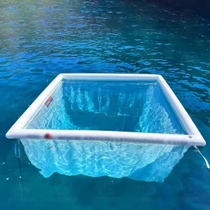 حمام سباحة قابل للنفخ يخت يطفو في المحيط عمودي حمام سباحة مع شبكة مضادة للجمجم للبيع