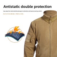 Veste polaire sportive pour homme, col montant, fermeture éclair, doublure chaude, imprimé délavé, design color block, pour sports de plein air, Hiver 2025