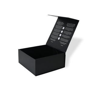 Embalagem de papelão rígido preto com logotipo personalizado caixa de presente de luxo com fecho magnético atacado de fábrica para carimbo de design personalizado - Product Image 1