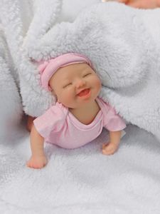 8 Zoll lebensechte Neugeborene Baby Ganzkörper Silikon Reborn Baby puppe Süße Mini puppen Schöne lächelnde Gesicht Kleinkind Bebe Puppe - Product Image 4
